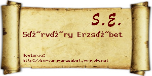 Sárváry Erzsébet névjegykártya