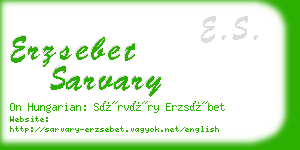 erzsebet sarvary business card